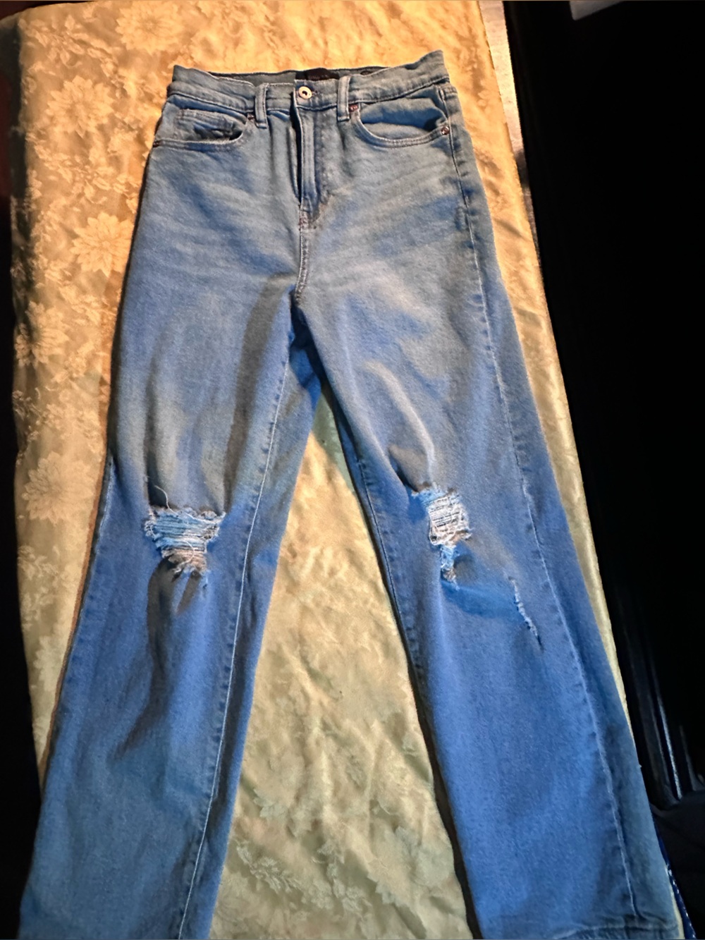Kendall & Kylie Light Wash Ripped Skinny Jeans Size 27/5 Stretch Denim